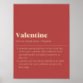 Valentines Day Printable Valentine Definition Roma Poster (Voorkant)
