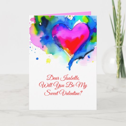 Valentine's Day Proposal Card with Personalization Aankondiging (Voorkant)
