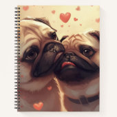 Valentine's Day Pug Notebook: Pugs & Kisses Notitieboek (Voorkant)