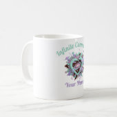 Valentine's Day & Purple and teal Personalized Mug Koffiemok (Voorkant links)