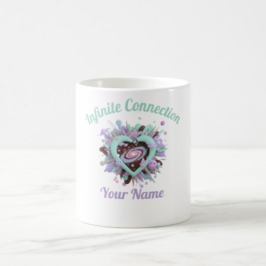 Valentine's Day & Purple and teal Personalized Mug Koffiemok (Center)