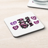 valentine's day purple love  bier onderzetter (Linkerzijde)