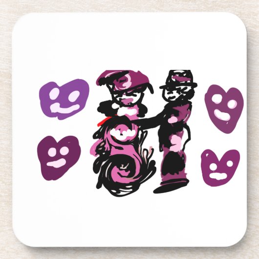 valentine's day purple love  bier onderzetter (Voorkant)