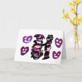 valentine's day purple love  kaart (Gele Bloem)