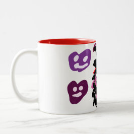 valentine's day purple love  tweekleurige koffiemok