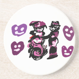 valentine's day purple love  zandsteen onderzetter