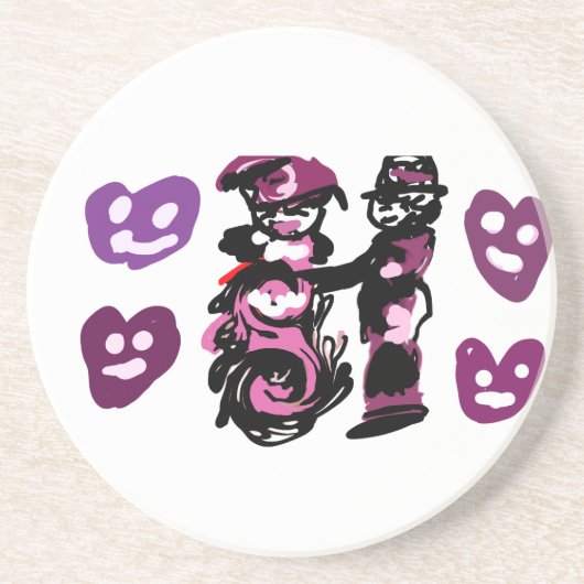 valentine's day purple love  zandsteen onderzetter (Voorkant)