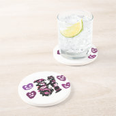 valentine's day purple love  zandsteen onderzetter (Zijkant)