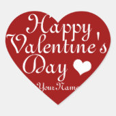Valentine's Day Red Heart Customizable Sticker (Voorkant)