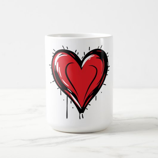 valentine's day - Red Heart -  Koffiemok (Center)