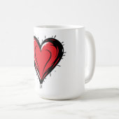 valentine's day - Red Heart -  Koffiemok (Voorkant rechts)