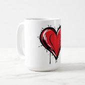 valentine's day - Red Heart -  Koffiemok (Voorkant links)