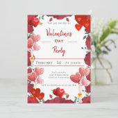 Valentine's Day Red Heart Love Kaart (Staand voorkant)