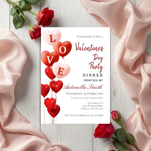 Valentine's Day Red Heart Love Kaart