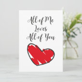 Valentine's Day Red Heart Love Quote Aankondiging (Staand voorkant)
