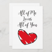 Valentine's Day Red Heart Love Quote Aankondiging (Voorkant / Achterkant)