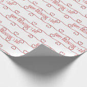 Valentine's Day Red Hearts Design Cadeaupapier (Hoek)