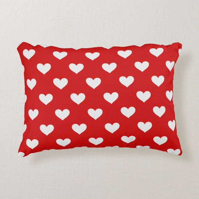 Valentines Day Red Love Hearts Accent Pillow Accent Kussen (Voorkant)