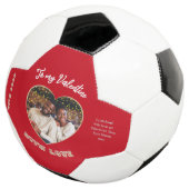 Valentine's Day Red Personalized Heart Photo Voetbal (Drie kwart)