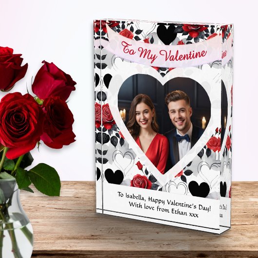 Valentine's Day Red Roses Hearts Personalized Fotoblokken
