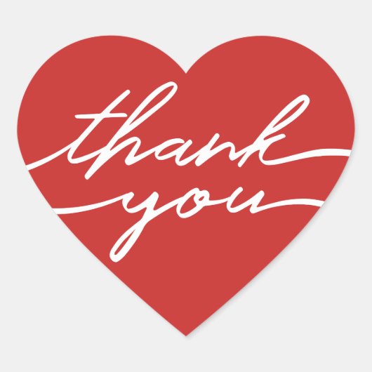 Valentines Day Red Thank You Sticker (Voorkant)