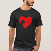 Valentines Day Retro Hearts Boxer Dog Puppy Lover T-shirt (Voorkant)