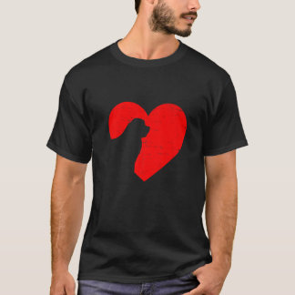 Valentines Day Retro Hearts Newfoundland Dog Puppy T-shirt