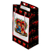 Valentine's Day | Retro Pop Art Boy and Girl Klein Cadeauzakje (Voorkant Gekanteld)