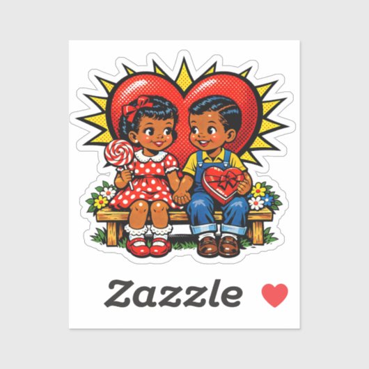 Valentine's Day | Retro Pop Art Vintage Sticker (Vel)