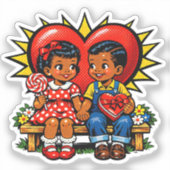 Valentine's Day | Retro Pop Art Vintage Sticker (Voorkant)