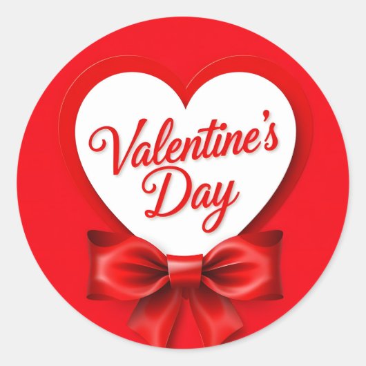 Valentine's Day Ronde Sticker (Voorkant)