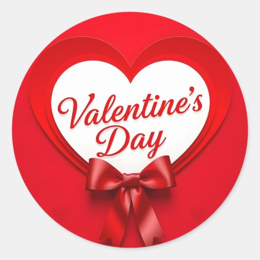 Valentine's Day Ronde Sticker (Voorkant)