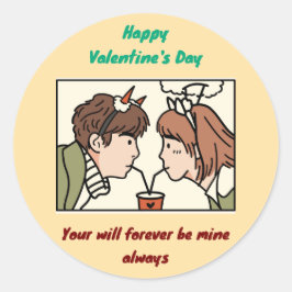 Valentine's Day Ronde Sticker