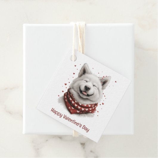 Valentines Day Samoyed Dog Bedankjes Labels (In situ)