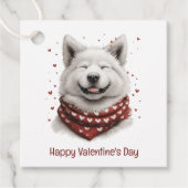 Valentines Day Samoyed Dog Bedankjes Labels (Voorkant)