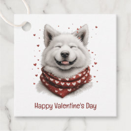 Valentines Day Samoyed Dog Bedankjes Labels