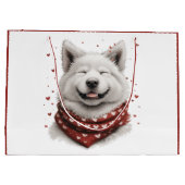 Valentines Day Samoyed Dog Groot Cadeauzakje (Achterkant)