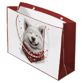 Valentines Day Samoyed Dog Groot Cadeauzakje (Achterkant Gekanteld)