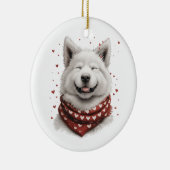 Valentines Day Samoyed Dog Keramisch Ornament (Rechts)