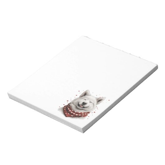 Valentines Day Samoyed Dog Notitieblok (Linkerzijde)