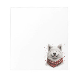 Valentines Day Samoyed Dog Notitieblok