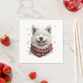 Valentines Day Samoyed Dog Servet (Insitu)