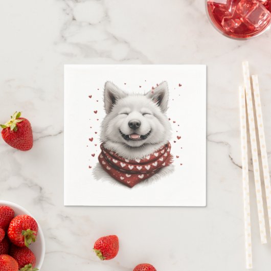 Valentines Day Samoyed Dog Servet (Insitu)