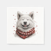 Valentines Day Samoyed Dog Servet (Voorkant)