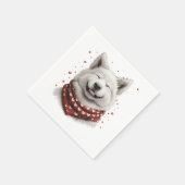 Valentines Day Samoyed Dog Servet (Hoek)