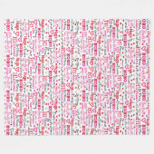 Valentine's Day Sayings Word Collage Fleece Deken (Voorkant (Horizontaal))