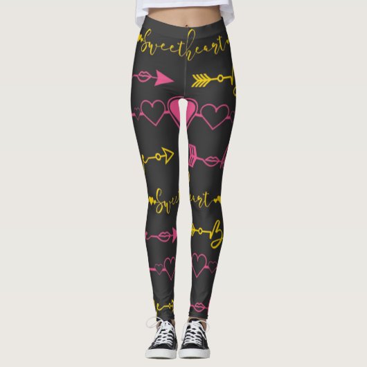 Valentine's Day Seamless Pattern Leggings (Voorkant)