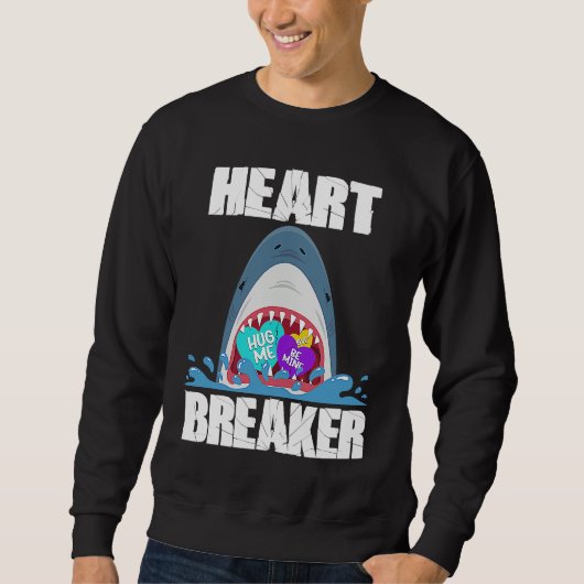 Valentines Day Shark Heart Breaker  Boys Kids  1 Trui (Voorkant)