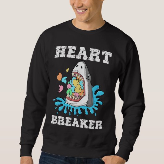 Valentines Day Shark Heart Breaker  Boys Kids Trui (Voorkant)