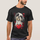 Valentine's Day Shih Tzu Dog Vector T-shirt (Voorkant)